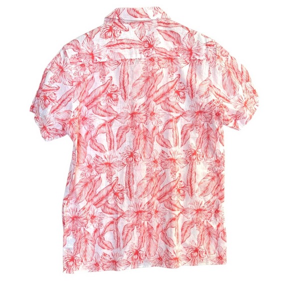 Tenth + Ocean Men's Linen Tropical Button Down Short Sleeve Shirt Medium - Picture 3 of 4